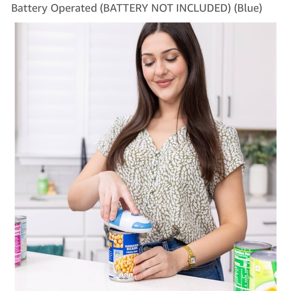 Blue electric can opener battery operated (batteries not included) AA - Picture 6 of 8